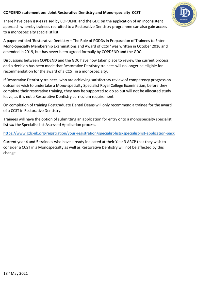 Statement on Joint Rest Monospec Training Final May 21